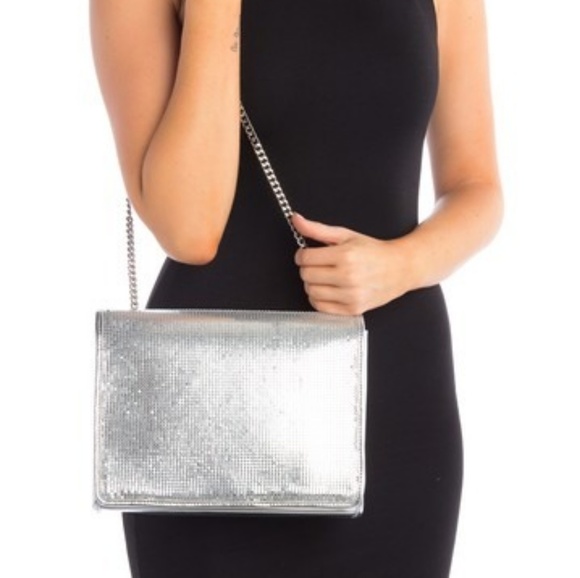 French Connection Handbags - French Connection | Regan messenger silver bag